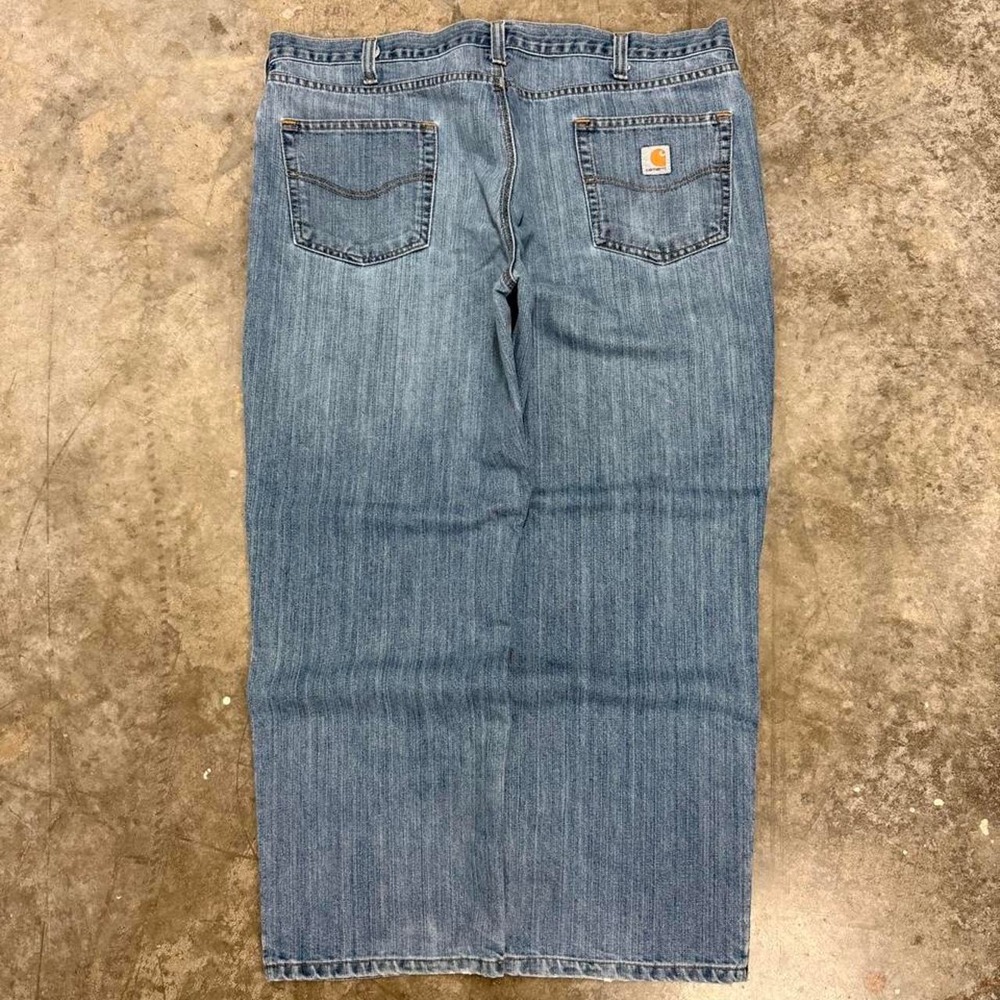 Carhartt Relaxed Fit Denim Work Jeans Mens 42x29 Blue Faded Vintage Y2K Workwear